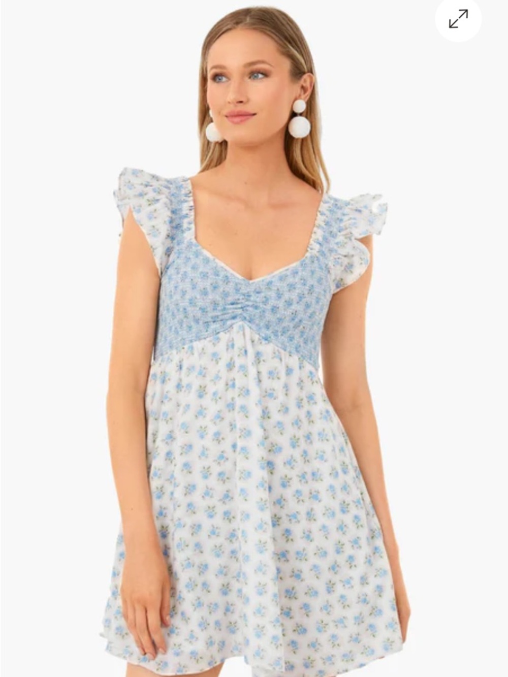 LoveShackFancy Powder Blue Athalia Dress Size XS